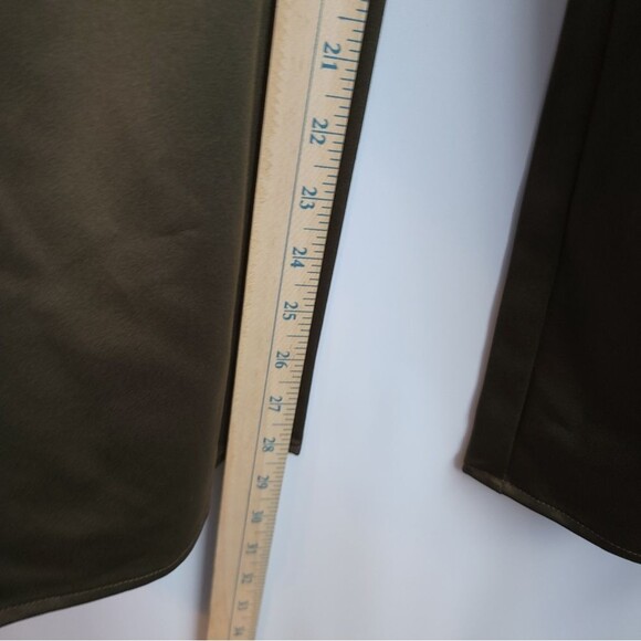 Joie Satin Green Straight Ankle Pants Waist Sash NWT - Picture 13 of 14